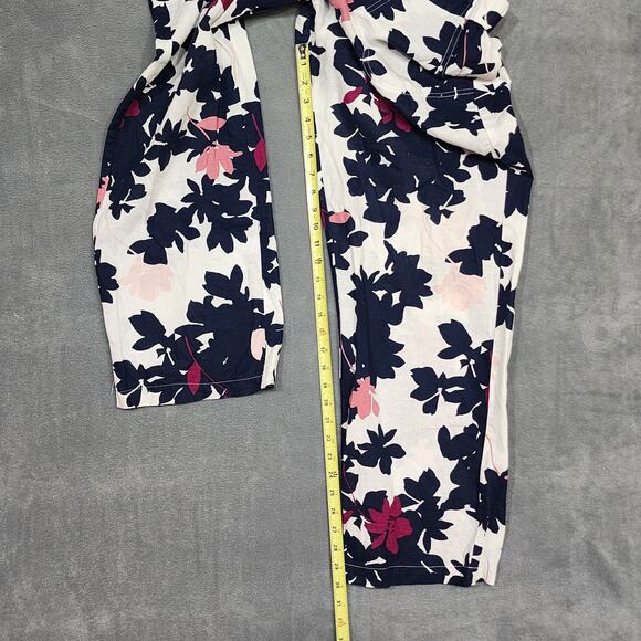 Liz Claiborne Pants Large Linen Blend Floral Wide-Leg Fun Boho Colorful Beach - Picture 12 of 12